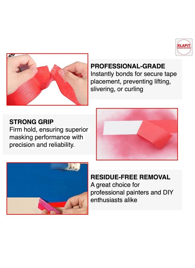 KLAPiT KLAPiT WATERPROOF: High Precision Masking Tape, Industrial Painter’s Tape, 24mm x 50m - Perfect for Automotive Refinish, Home, Arts, Crafts, DIY Projects & More! [Red, 6 Rolls]  - Image 4