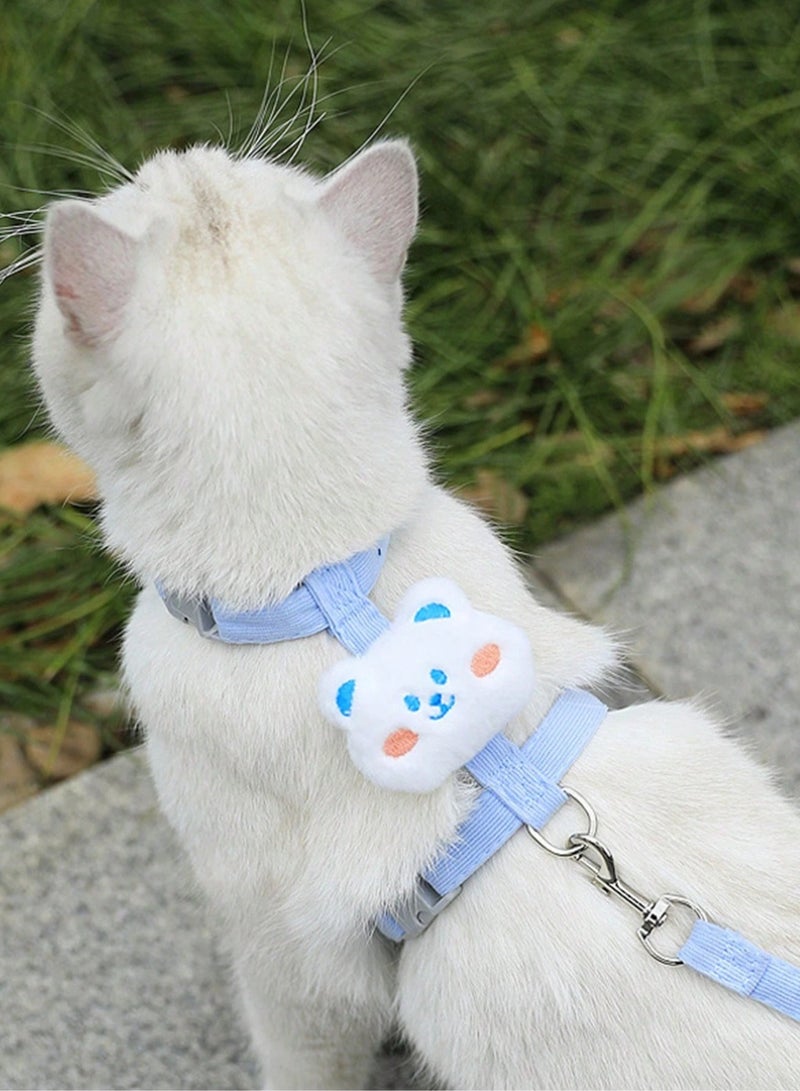 Adjustable Cat Harness and Leash Set with Bear Design - Image 1