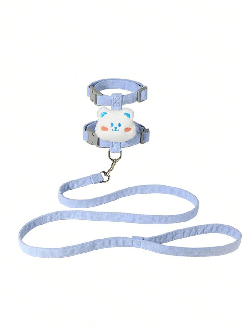 Adjustable Cat Harness and Leash Set with Bear Design - Image 3