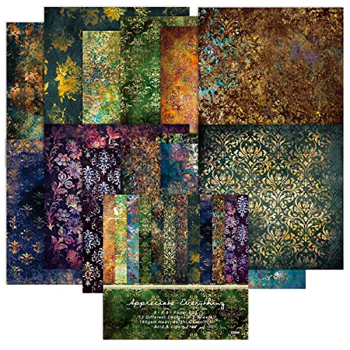 iKammo Aesthetic Scrapbook Paper Pad Vintage Patterned Paper 6×6,24 Sheets Single-Sided Boho Scrapbooking CardStock Papers Pad for Holiday Cardmaking DIY Origami Journaling. - Image 1