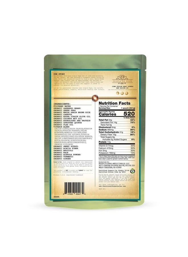 Functional Formularies Nourish Peptide Organic Tube Feeding Formula and Nutritional Meal Replacement Supplement, 12 Oz Pouch, Pack of 24 - Image 2