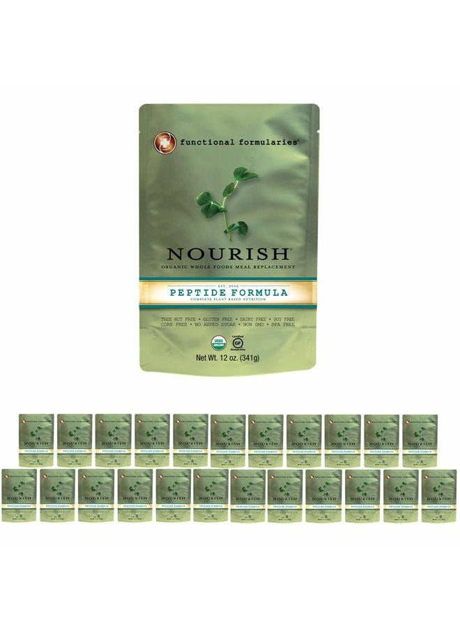 Functional Formularies Nourish Peptide Organic Tube Feeding Formula and Nutritional Meal Replacement Supplement, 12 Oz Pouch, Pack of 24 - Image 1
