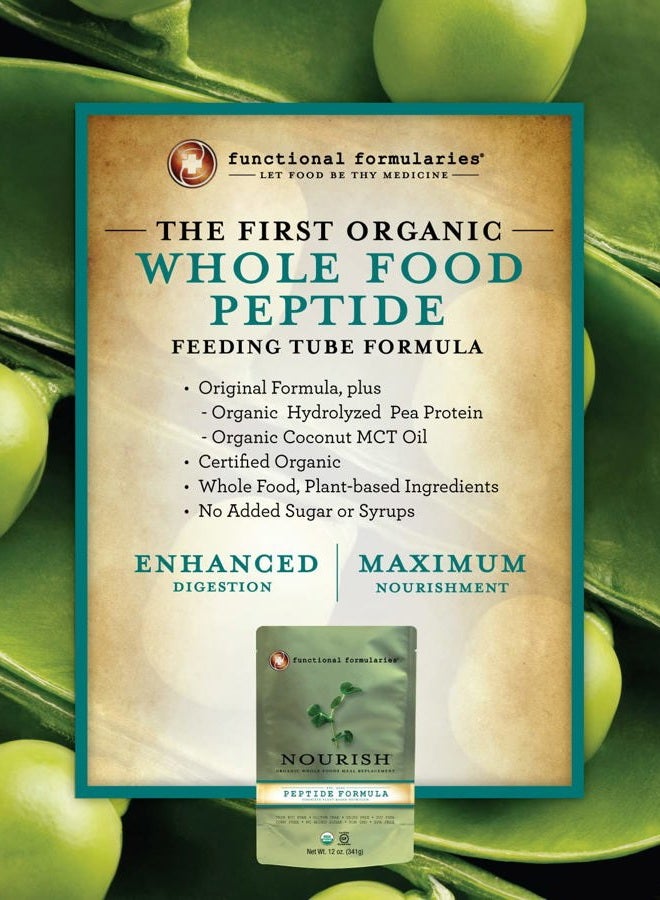Functional Formularies Nourish Peptide Organic Tube Feeding Formula and Nutritional Meal Replacement Supplement, 12 Oz Pouch, Pack of 24 - Image 3
