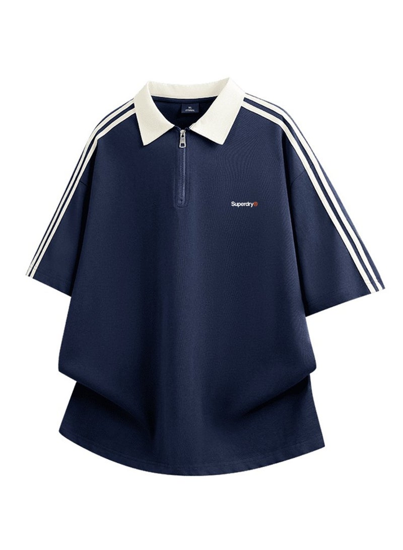 Superdry short sleeve lapel loose Polo shirt for men and women in summer - Image 4
