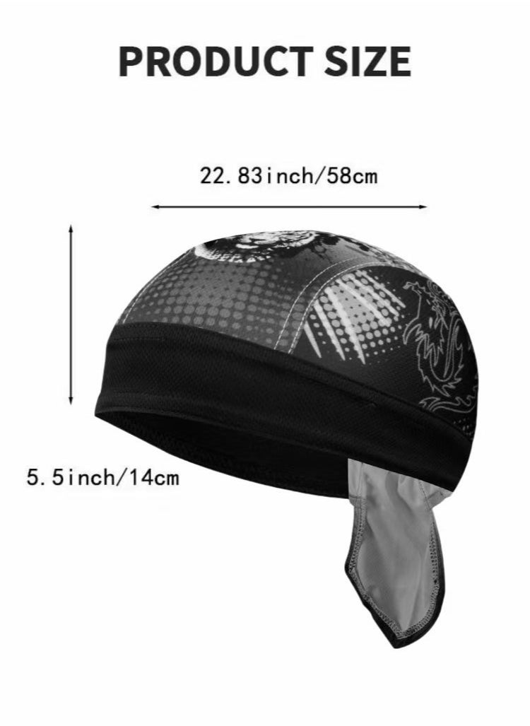 PYC Skull Cap Cooling Sweat Wicking Helmet Cycling Hat Head Bandana Summer Caps,Sweat Wicking Beanie Cap,Helmet Liner,Outdoor Sports Cap  - Image 4