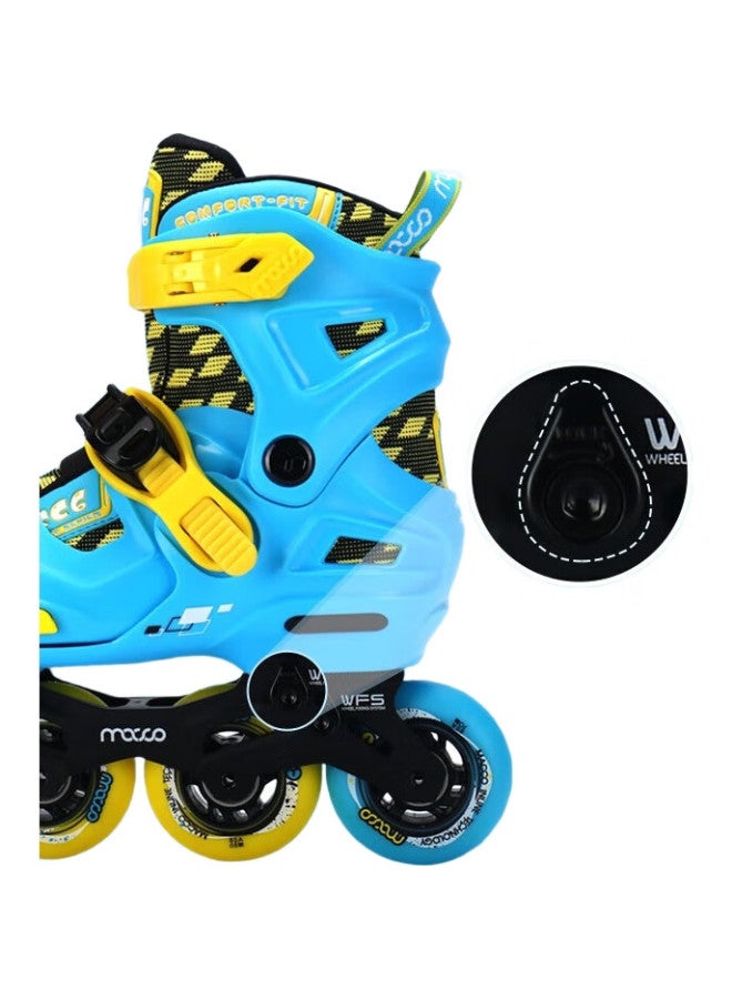 Meter high Migao Roller Skates For Children, Inline Skates For Boys And Girls, High-End Flat Skate Shoes, Beginner Lockable Wheels, Roller Skates Complete Set Sc6, Blue, Size S - Image 2