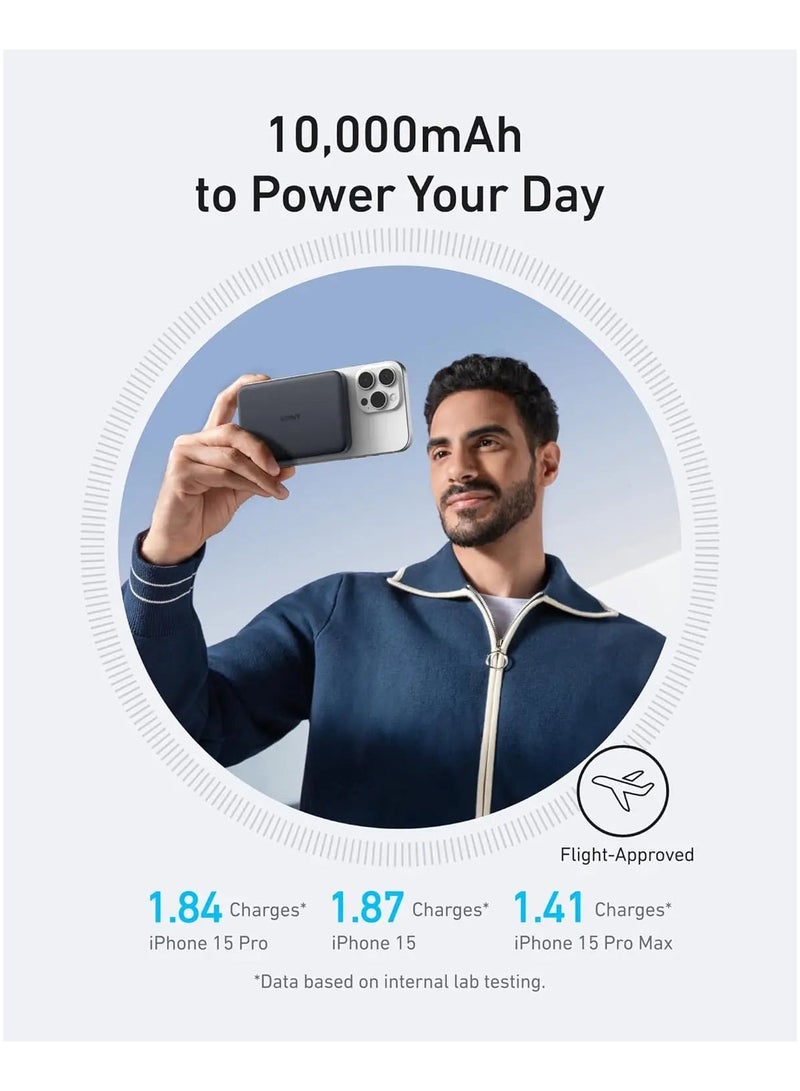 Ankey Anker MagGo Power Bank (10K Slim) - Black PowerBank - Vit - 10000 mAh - Image 4