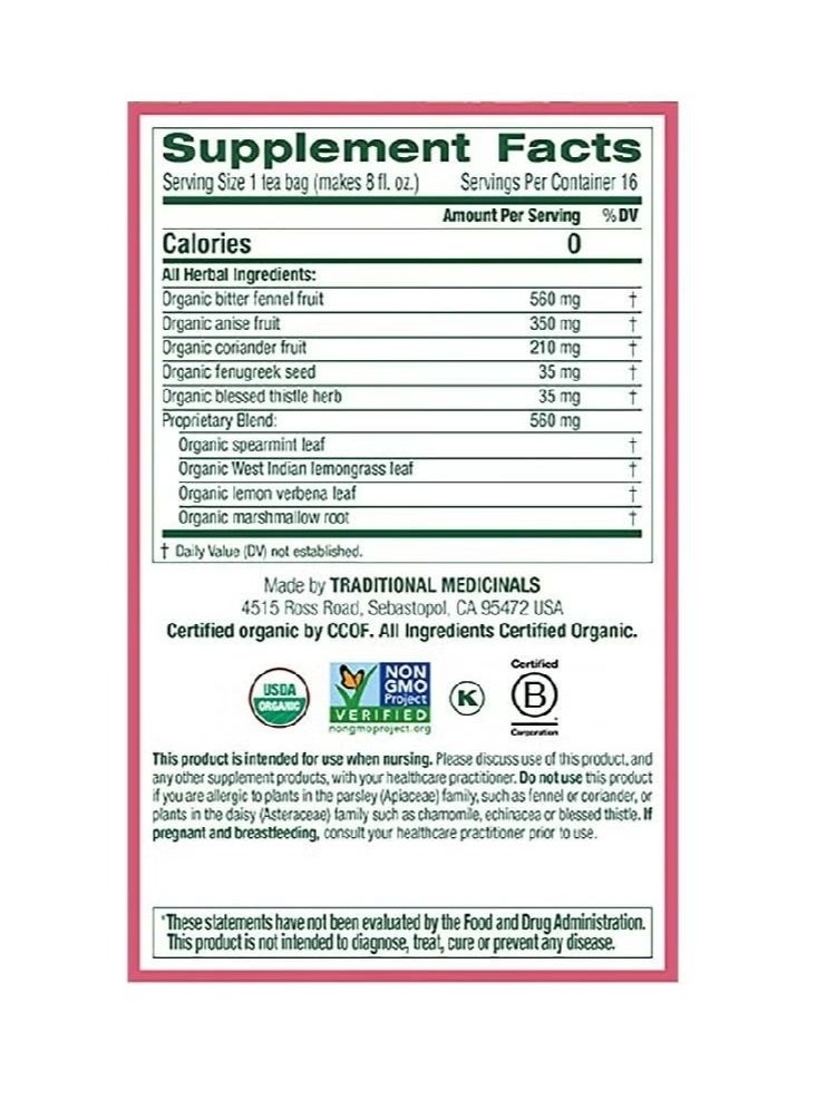 Traditional Organic Mother's Milk Caffeine Free 16 Herbal Tea Bags  - Image 5