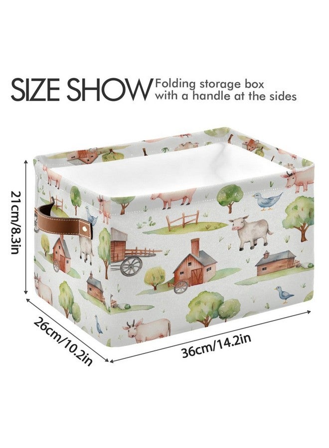 Kigai Farm Animals Storage Basket Waterproof Collapsible Fabric Laundry Basket with Handles Toy Gift Bin Closet Organizer Bin for Bedroom Nursery Office 1 PACK - Image 4