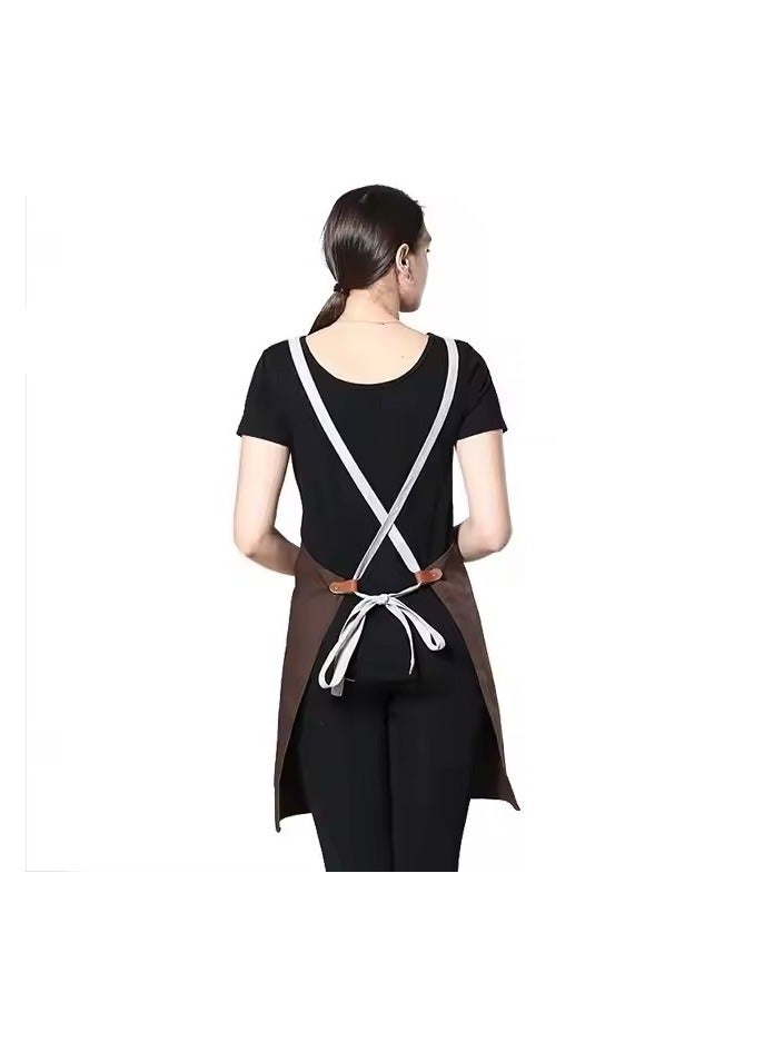 إسكدنيا Men's and women's aprons with adjustable ons and large pockets, canvas cotton cooking kitchen chef bib waterproof apron for unisex grilling baking painting art stylist dishwashing, full body workwea - Image 4