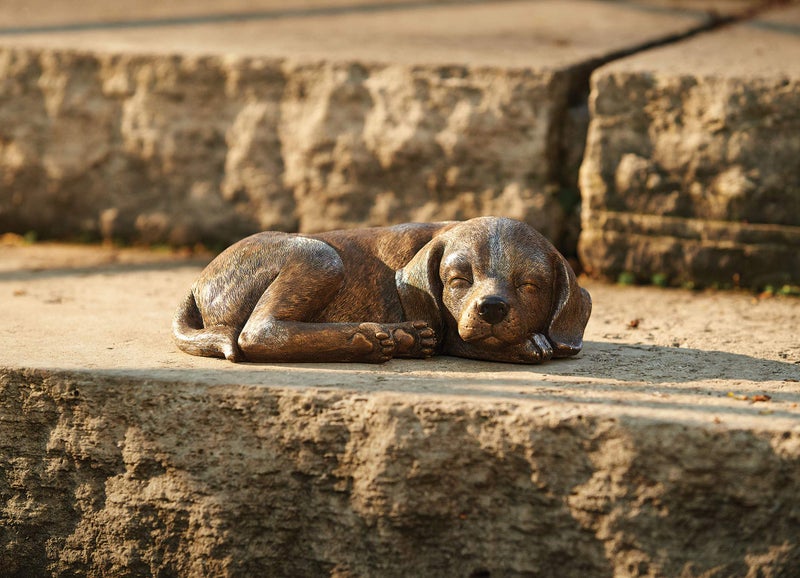 Roman 3.25" H Sleeping Dog Garden Statue, Garden Accents - Image 2