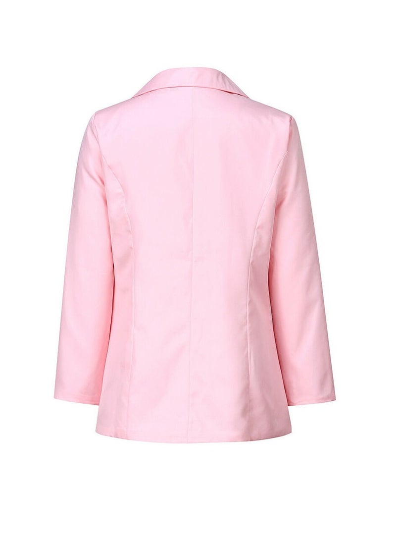 Generic - Womens Lapel Casual Blazer Jacket Button Down Long Sleeve Coats Slim Fit Work Office Loose Outerwear Suit with Pockets - Image 1