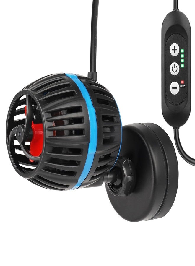 AQQA Magnetic Wave Maker for Aquarium - DC 12V Circulation Pump with External Controller, 4-Speed Adjustable Flow & Feeding Mode, Submersible Powerhead for Freshwater Saltwater Tanks (8W 950GPH) - Image 1
