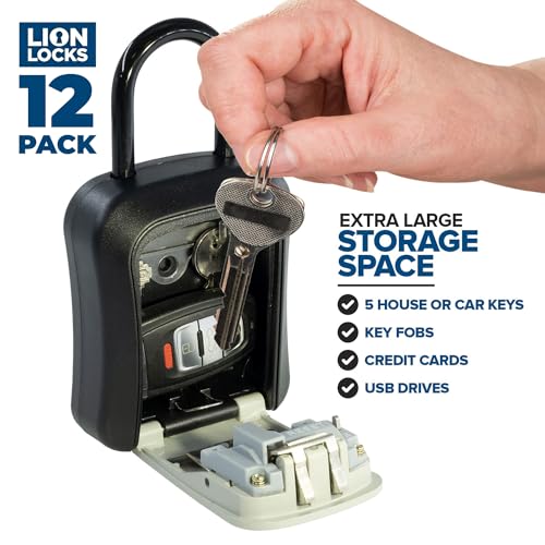 Lion Locks Key Lock Box for Keys with Code (12 Pack) 4 Digit Combination Lockbox for Keys Outdoor, Portable, Waterproof, Realtor Lock Box - Image 2