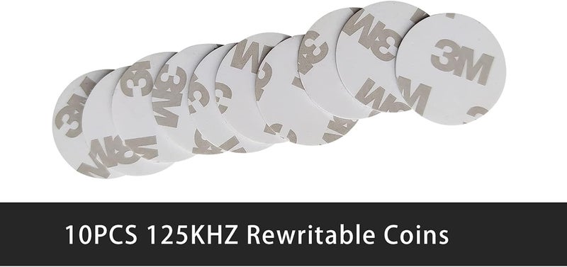 hecere 125Khz RFID بطاقة ملصق عملة PVC قابلة للبرمجة وإعادة الكتابة T5577 (عبوة من 10)  - Image 3