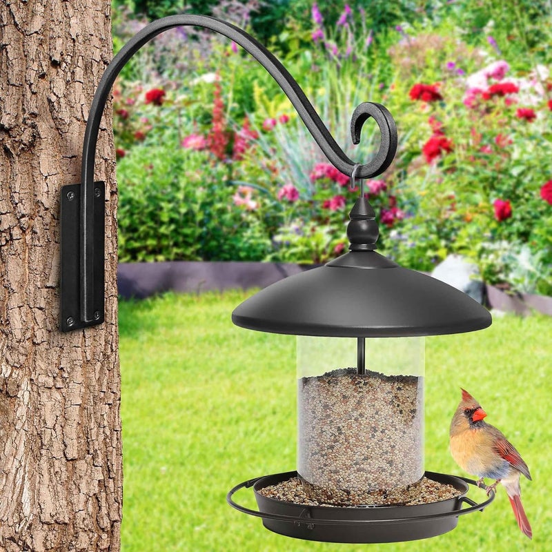 Lifyzoon Heavy Duty Plant Hanger Bracket (16"/Black) Outdoor Hand-Forged Hanging Plant Bracket Durable and Stable Bird Feeder Hanger - Image 3