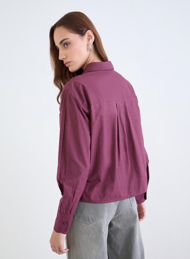 ستايلي قميص قصير واسع بأكمام طويلة - Image 5