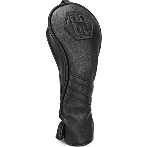 2thpart Golf Head Covers, Driver Headcover Golf Club Head Cover PU Leather Classic Black (Hybrid) - Image 2