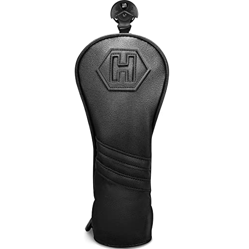 2thpart Golf Head Covers, Driver Headcover Golf Club Head Cover PU Leather Classic Black (Hybrid) - Image 1
