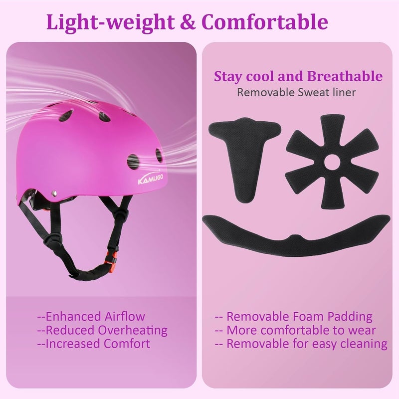 KAMUGO Kids Adjustable Helmet, Suitable for Toddler Kids Ages 2-14 Boys Girls, Multi-Sport Safety Cycling Skating Scooter Helmet - Image 4
