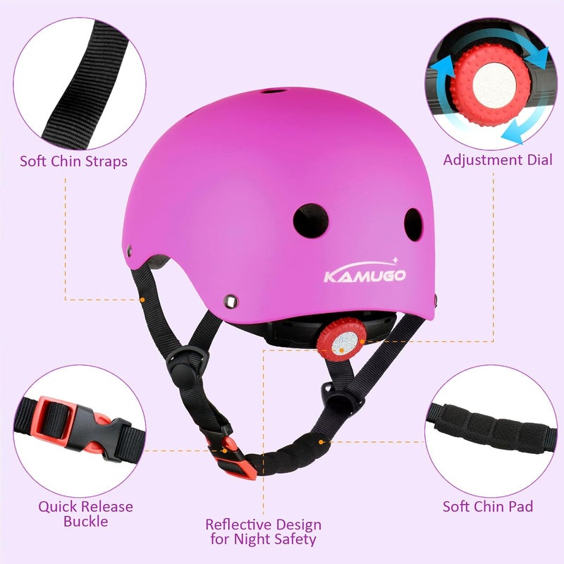 KAMUGO Kids Adjustable Helmet, Suitable for Toddler Kids Ages 2-14 Boys Girls, Multi-Sport Safety Cycling Skating Scooter Helmet - Image 3