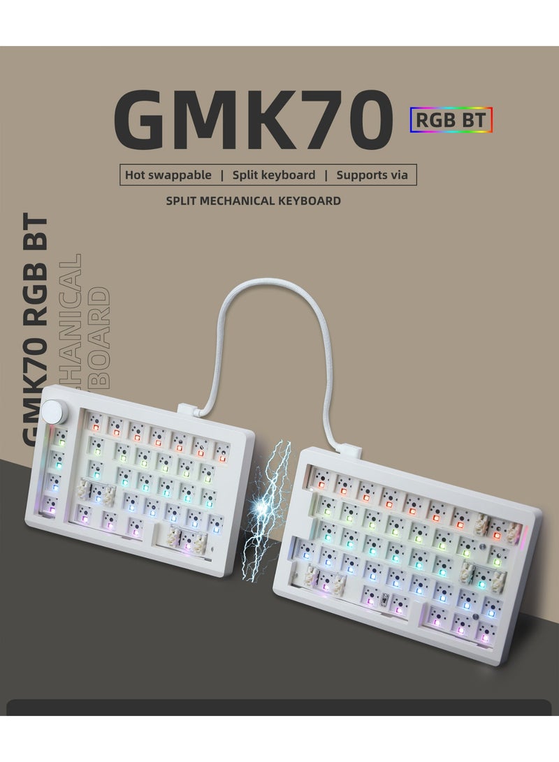 زويا لوحة مفاتيح ميكانيكية مفصّلة بإضاءة RGB، مفاتيح قابلة للتبديل السريع، اتصال ثلاثي الأنماط، إضاءة سفلية، وسادة عزل للصوت، متوافقة مع ماك و ويندوز، بطارية 3000mAh (اللوحة فقط بدون مفاتيح أو أغطية أزرار) - Image 1