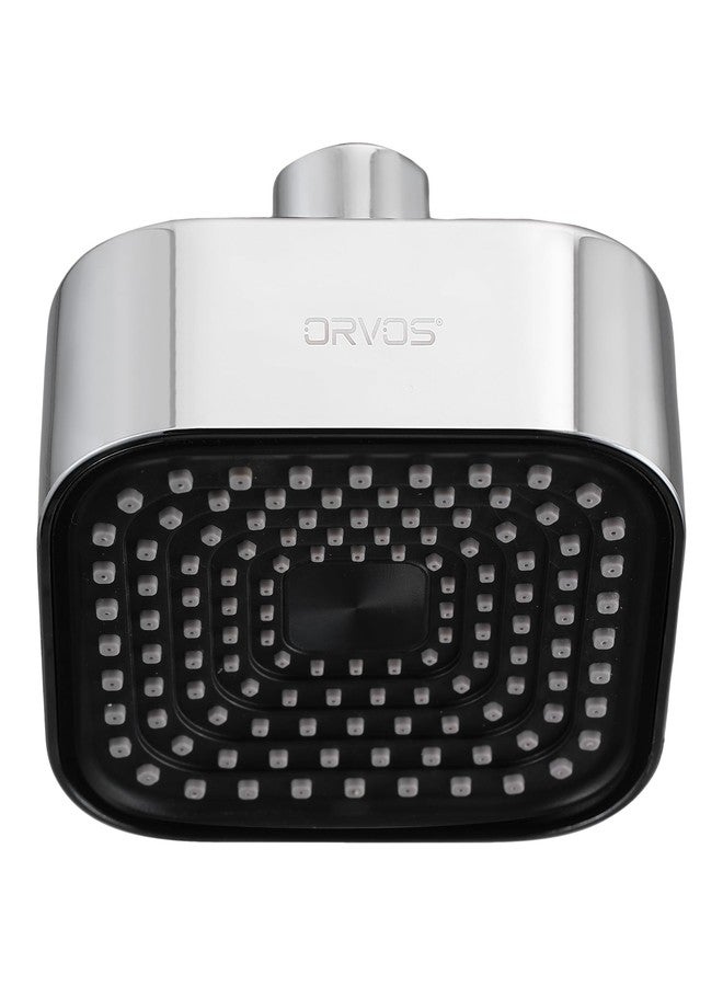 Orvos Overhead Shower Single Mode - Matrix, Square, Chrome Plated With High Grade Korean ABS material from LG, Black Color, 6x6 inches, head only - Image 1