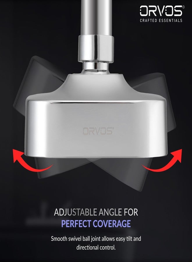 Orvos Overhead Shower Single Mode - Matrix, Square, Chrome Plated With High Grade Korean ABS material from LG, Black Color, 6x6 inches, head only - Image 2