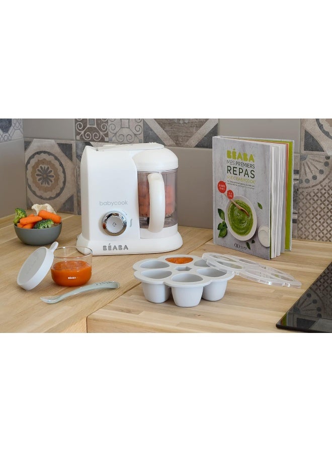 BEABA Babycook Solo Baby Food Maker 4 In 1 : Baby Food Processor, Blender And Cooker Soft Steamer Cooking Quick Food Diversification For Your Baby White/Silver  - Image 2