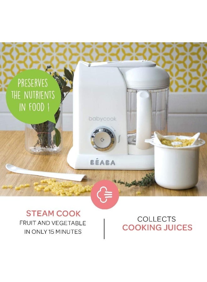 BEABA Babycook Solo Baby Food Maker 4 In 1 : Baby Food Processor, Blender And Cooker Soft Steamer Cooking Quick Food Diversification For Your Baby White/Silver  - Image 3
