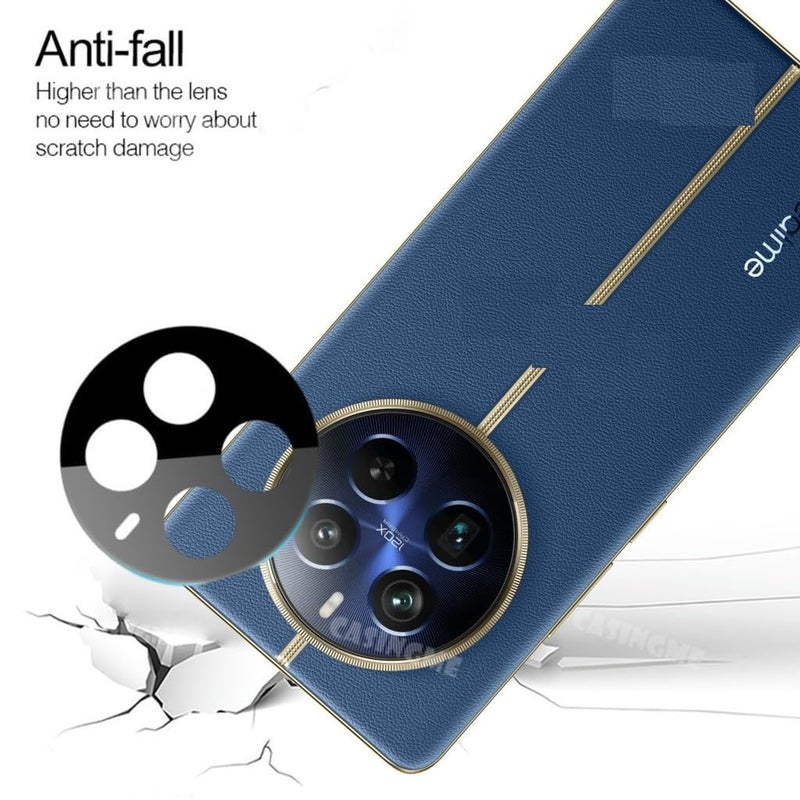 FabeKee Glass Camera Lens Protector For Realme 12 Pro 5G [9H Hardness] [6D Lens Protector ] [Easy Installation] Black - Image 2