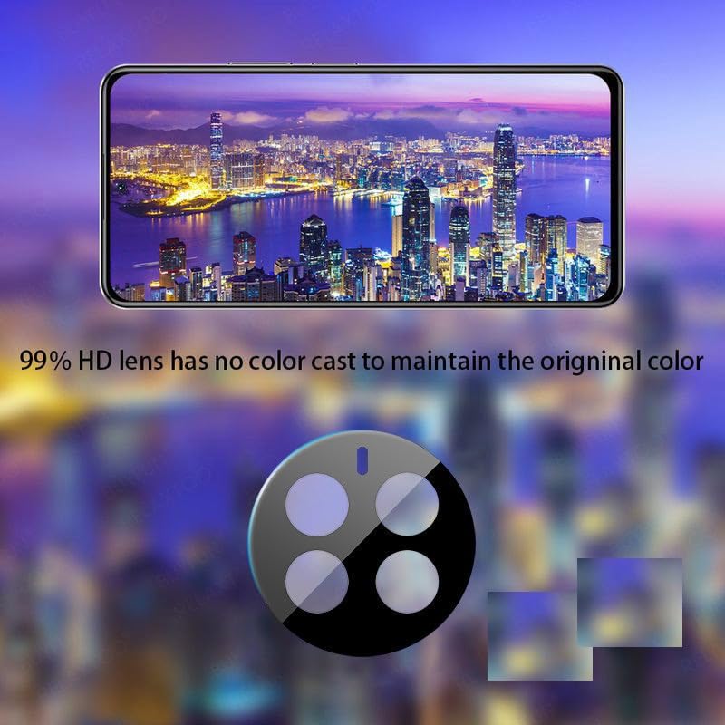FabeKee Glass Camera Lens Protector For Realme 12 Pro 5G [9H Hardness] [6D Lens Protector ] [Easy Installation] Black - Image 5