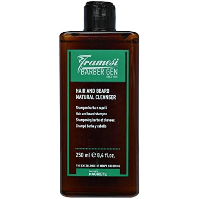 framesi BARBER GEN HAIR & BEARD NATURAL CLEANSER SHAMPOO, 8.4 FL OZ, MEN'S NATURAL SHAMPOO - Image 1