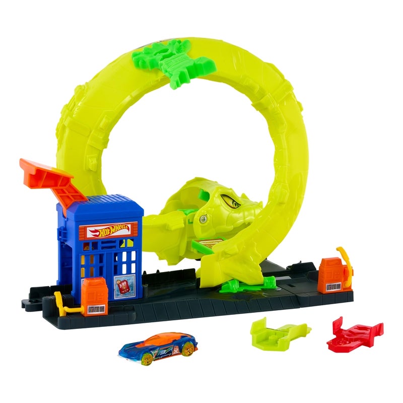 Mattel Games Mattel - Hot Wheels City Snake Spiral Attack Playset With 1:64 Car & Speed Snap Track - JBM63 - Image 1