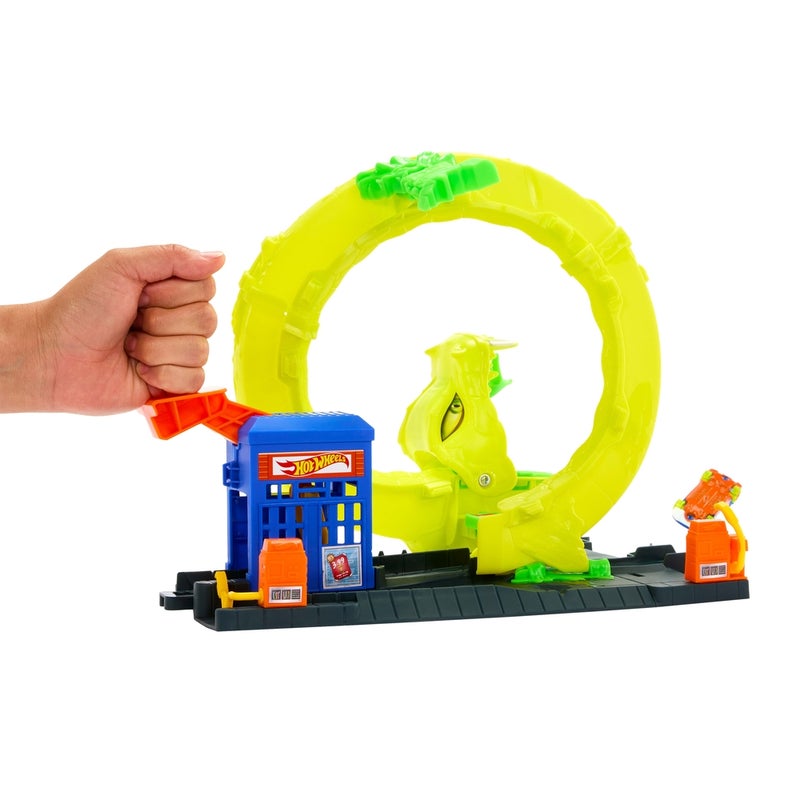 Mattel Games Mattel - Hot Wheels City Snake Spiral Attack Playset With 1:64 Car & Speed Snap Track - JBM63 - Image 3