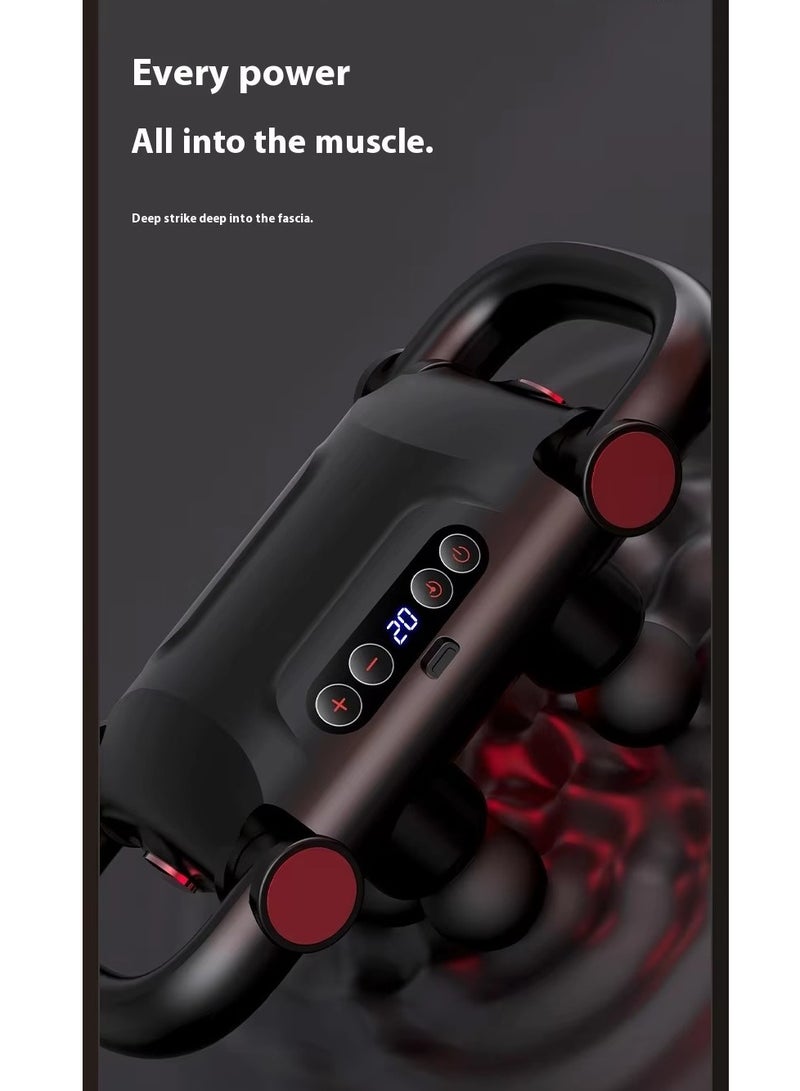 AirYoung مسدس تدليك، مسدس تدليك كهربائي محمول للعضلات، 6 رؤوس و3 أوضاع، جهاز تدليك للجسم بالكامل لتخفيف الألم، للظهر والأرجل والرقبة - Image 2