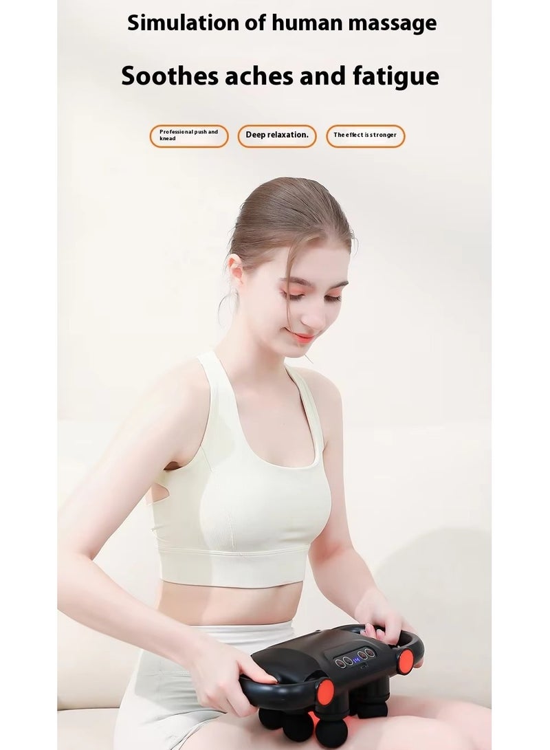 AirYoung مسدس تدليك، مسدس تدليك كهربائي محمول للعضلات، 6 رؤوس و3 أوضاع، جهاز تدليك للجسم بالكامل لتخفيف الألم، للظهر والأرجل والرقبة - Image 4