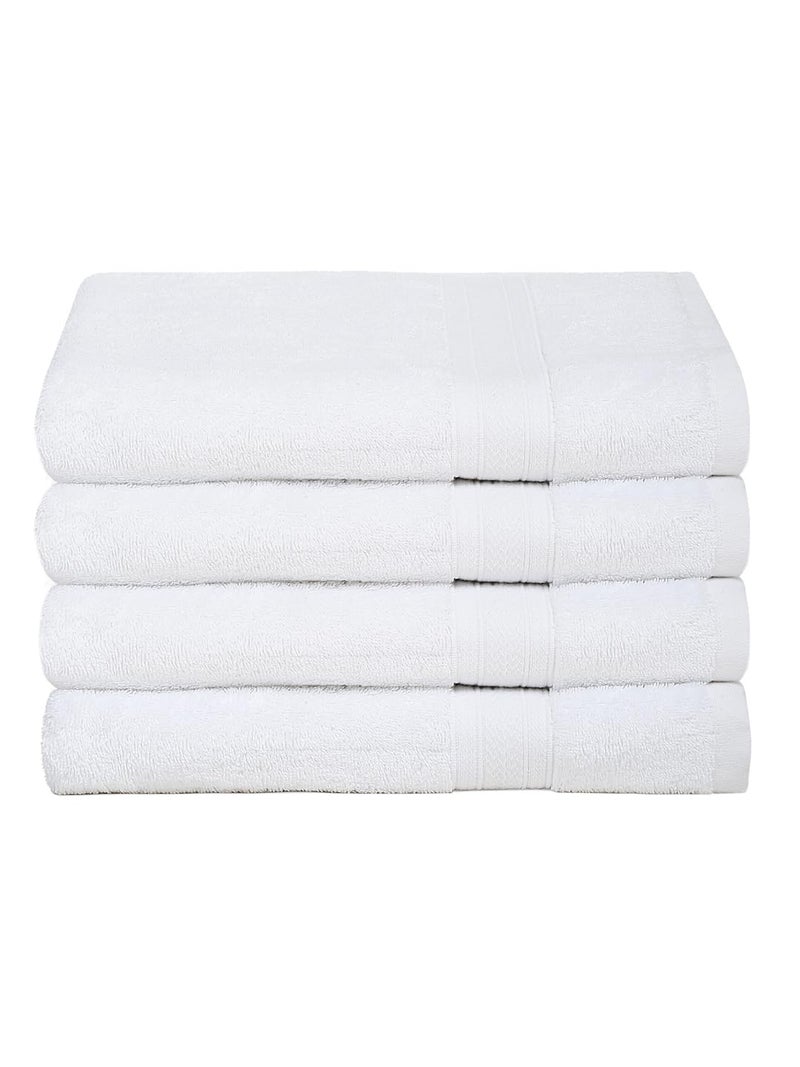 Ambra Linens 500 GSM Highly Absorbent Towels Set, 100% Cotton, Soft and Plush, All Seasons Use, Large, Everyday Use, Durable (4 Pcs Hand Towel Set, White) - Image 1