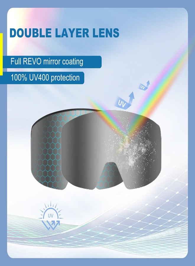 EXP VISION نظارات التزلج/التزلج على الجليد من إكسب فيجن، نظارات ثلج بعدسات مغناطيسية مضادة للضباب وحماية من الأشعة فوق البنفسجية 400 للرجال والنساء - Image 3