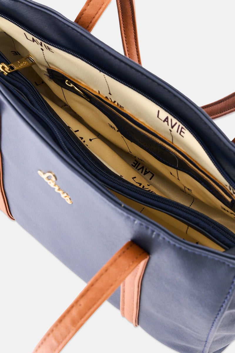 Lavie Women Brand Logo Tote Bag, Navy - Image 3