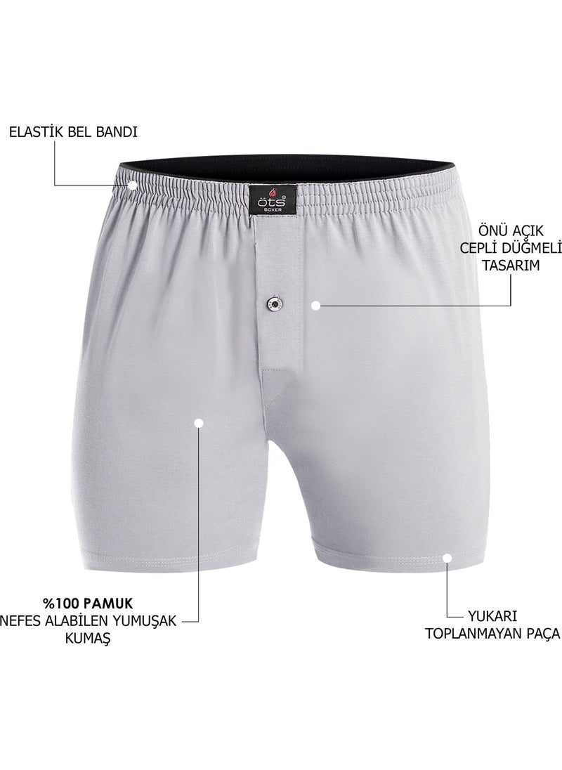 TS - Men's 100% Cotton Boxer 5-Piece Set Buttoned, Comfortable Fit, High Quality, Premium Special Black Box, Underwear, Underwear - Image 1