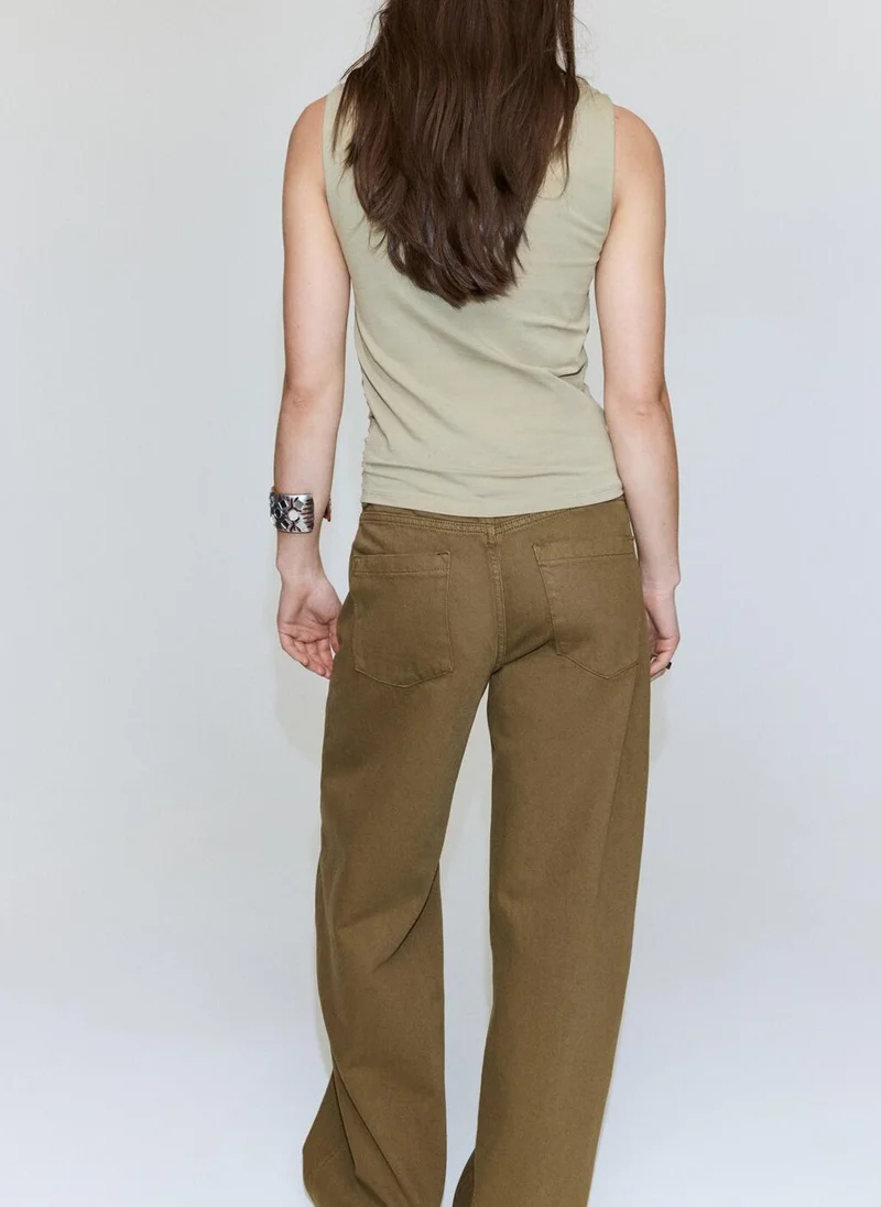Mango Draped Cotton Top