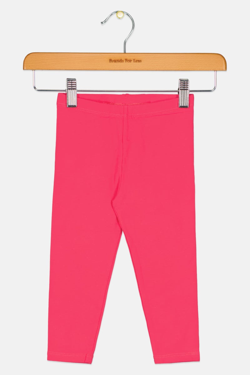 Fox Toddlers Girl Plain Pull On Leggings, Fuchsia  - Image 1