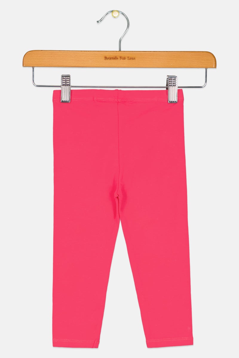 Fox Toddlers Girl Plain Pull On Leggings, Fuchsia  - Image 2