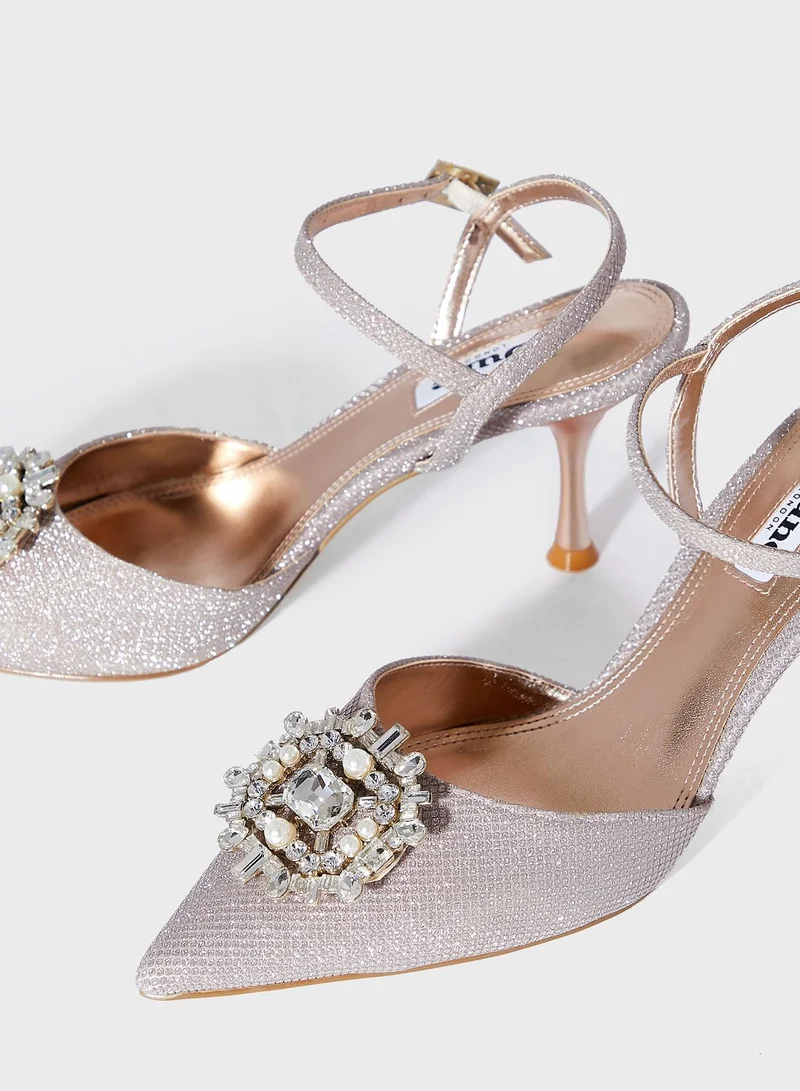 Dune London Cannes Lurex Open Pumps