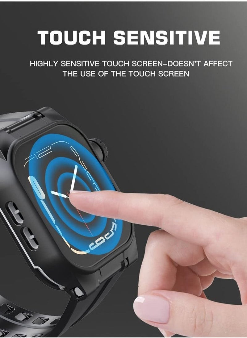 Waterproof Case for Apple Watch Series 7 45mm, 360 Full-Body Protective Case with Screen Protector, Shockproof Dustproof Waterproof Case for Apple Watch 45mm Series 7, Black - Image 3