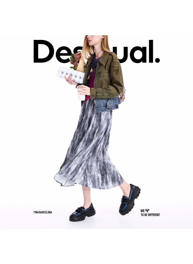 DESIGUAL A/W 2025 New Collection Printed Pleated Flared Skirt - Image 3