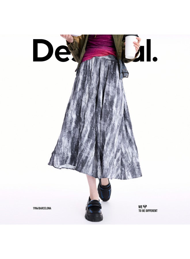 DESIGUAL A/W 2025 New Collection Printed Pleated Flared Skirt - Image 4