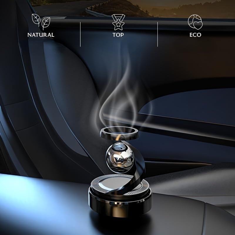 F4FIVE Solar Aromatherapy Car Air Freshener Stylish Dashboard Rotating Perfume Diffuser Plastic Solar-Powered Autorotation Decoration for Car Interior Eco-Friendly Fragrance Diffuser - Image 5