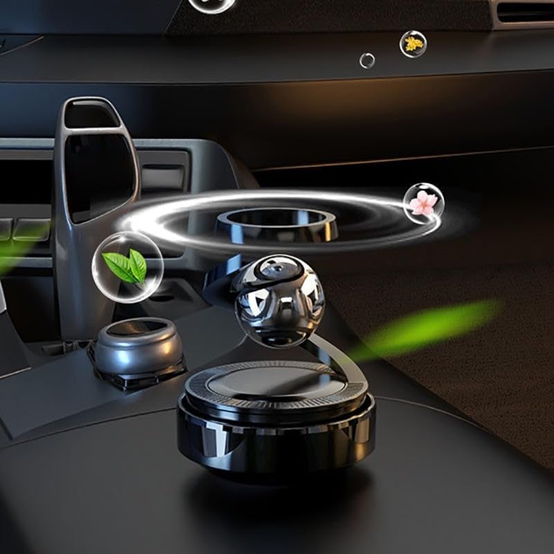 F4FIVE Solar Aromatherapy Car Air Freshener Stylish Dashboard Rotating Perfume Diffuser Plastic Solar-Powered Autorotation Decoration for Car Interior Eco-Friendly Fragrance Diffuser - Image 2